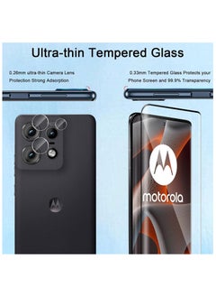 General [2+2 Pack] Motorola Edge 50 Pro 5G Screen Protector & Camera Lens Protector, Bubble Free 9H Hardness Anti-Scratch Tempered Glass for Moto Edge 50 Pro  - Image 3