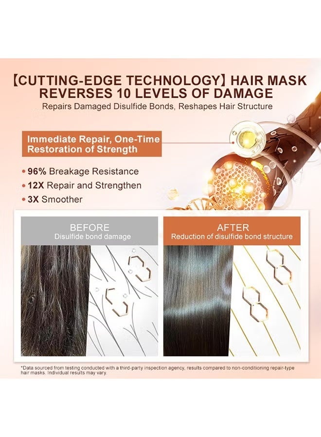 PURE Disulfide Bond Reductive Hair Mask, Hair Strengthening Moisturizing Nourishing & Repair Damaged Hair Follicles Instant Hair Treatment Mask for Smooth & Shine Hair 100g - Image 3