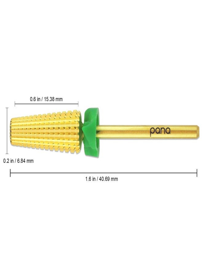 PANA Nail Carbide 5 in 1 Bit Two Way Rotate use for Both Left & Right Handed Remove Acrylic or Hard Gel 3/32" Shank Manicure (Coarse, Gold) - Image 2