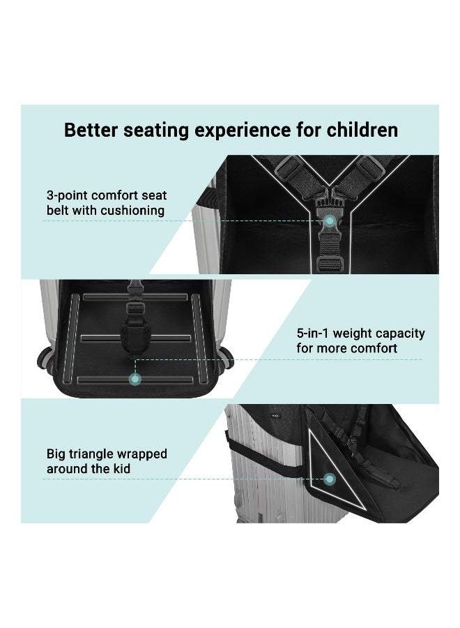 Toddler Ride-On Luggage with Seat, Portable Foldable Kids Travel Chair with Seat Belt, Convenient Carry-On for Parents, Ideal Toddler Carrier for Stress-Free Travel. - Image 4