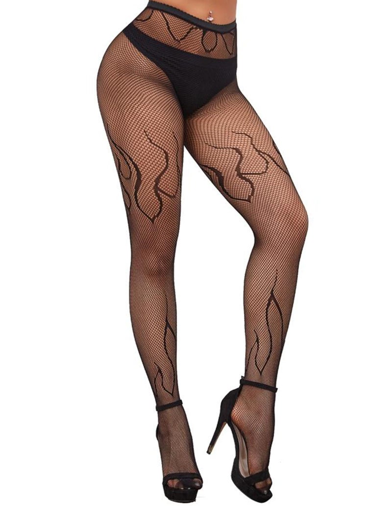 Buauty Lace Patterned Fishnet Tights for Women Black Fishnets Leggings Lace Tights - Image 2