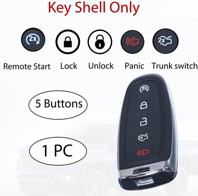 MechanMagic Key Fob Shell Cover for Ford Explorer Edge Flex Expedition Focus Taurus Maverick Lincoln Navigator MKS MKT MKX 2011-2020 Keyless Entry Remote Control Case Replacement 5 Buttons - Image 3