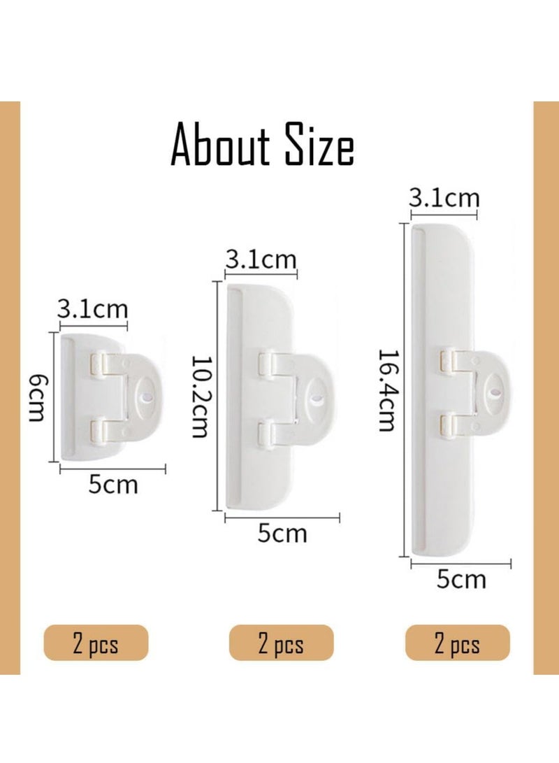 Loquat 6Pcs Sealing Clips for Food and Snack Bag, Food Fresh Keeping Clips,Reusable Chips Bread Bag Clamp Sealer - Image 3