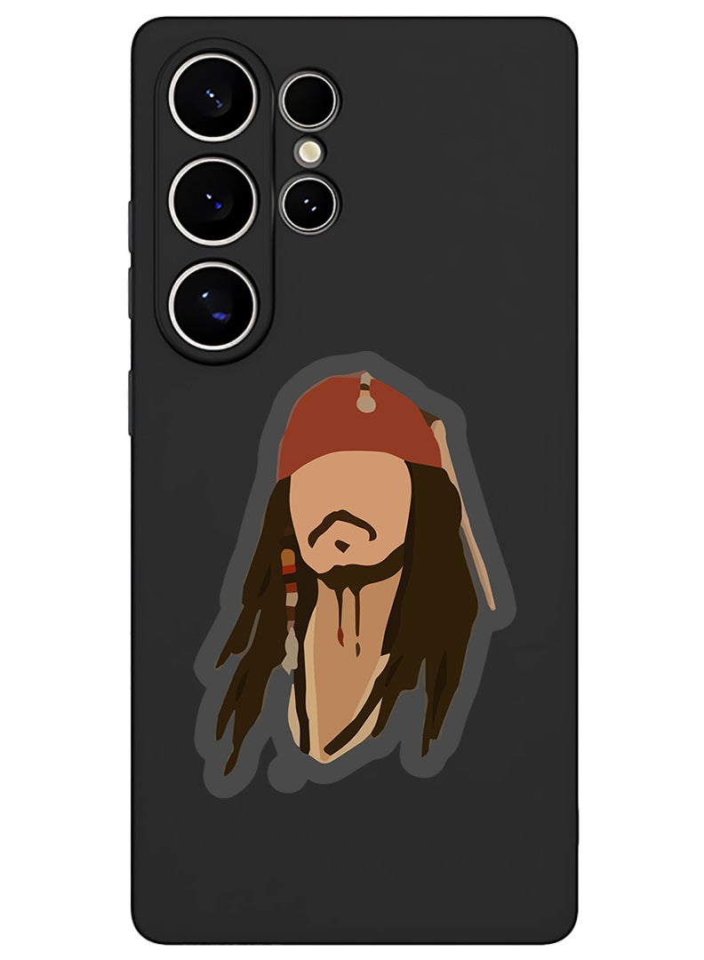 Theodor Protective Slim Fit Case Liquid Silicone Cover with Full Body Protection Anti-Scratch Shockproof Case For Samsung Galaxy S25 Ultra (Black) - Pirate - Image 1