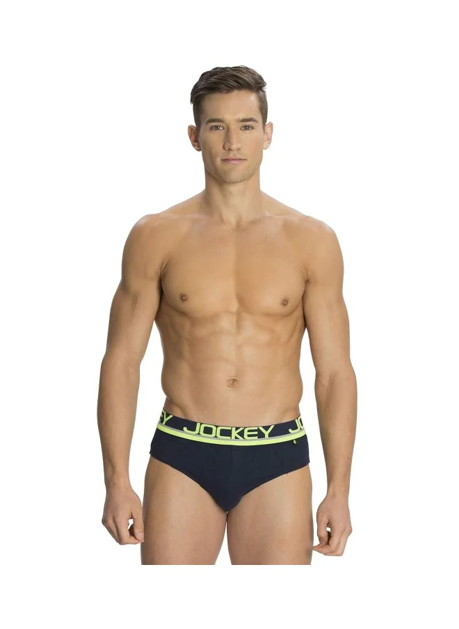 JOCKEY Jockey Men Cotton Briefs Pack of 1 FP01 Navy and Neon Orange Large Navy and Neon Orange L