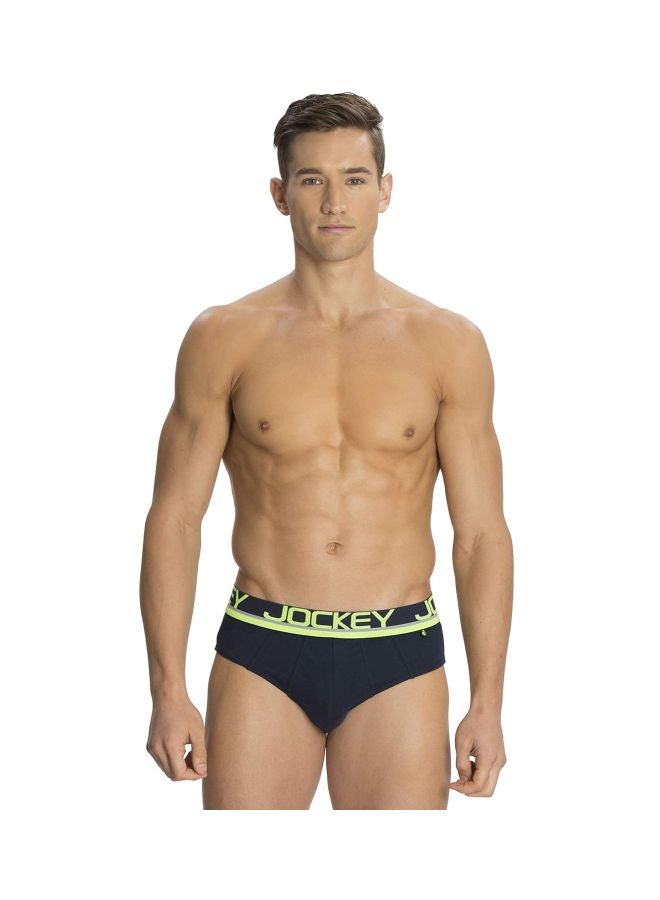Jockey Men Cotton Briefs Pack of 1 FP01 Navy and Neon Orange Large Navy and Neon Orange L