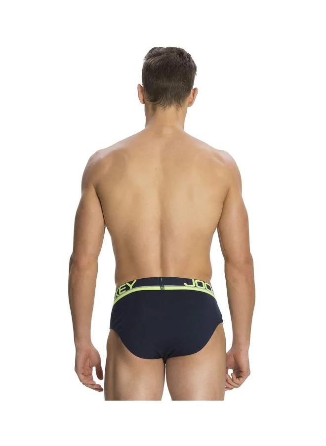 JOCKEY Jockey Men Cotton Briefs Pack of 1 FP01 Navy and Neon Orange Large Navy and Neon Orange L