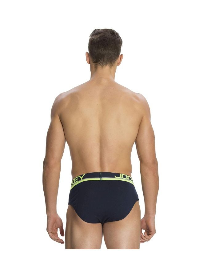 Jockey Men Cotton Briefs Pack of 1 FP01 Navy and Neon Orange Large Navy and Neon Orange L