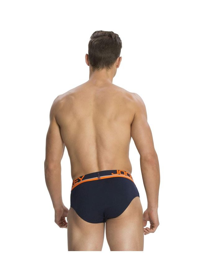 Jockey Men Cotton Briefs Pack of 1 FP01 Navy and Neon Orange Large Navy and Neon Orange L
