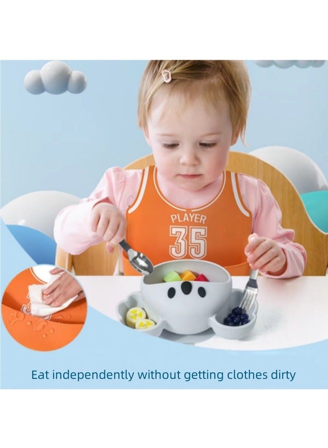 Baby Silicone Bib Baby Eating Bib Newborn Infant Functional Silicone Lightweight Food Bibs Orange - Image 2