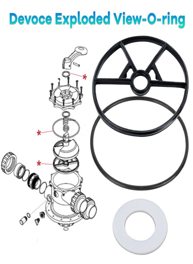 AQDD Spider Gasket Kit Pool Sand Filter Valve Seal Gasket Parts Replacement for Hayward Sp0714t Vari-Flo XL Valve and SPX0714CA O-Rings Gasket - Image 4