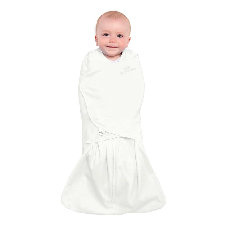 HALO 100% Cotton Sleepsack Swaddle, 3-Way Adjustable Wearable Blanket, TOG 1.5, Cream, Small, 3-6 Months - Image 2