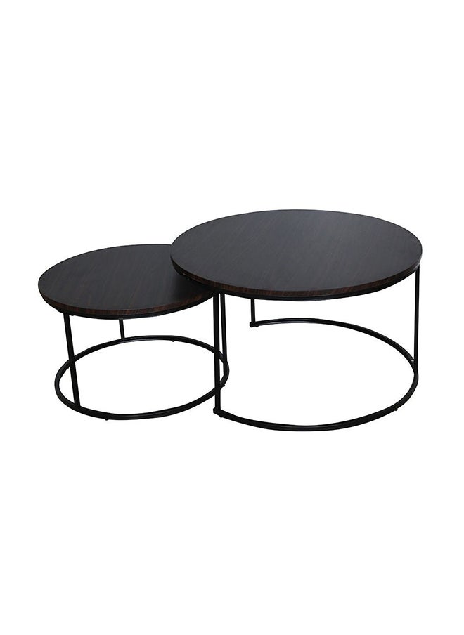 Yohan Coffee Table Set of 2 Multifunctional Living Room Table Space Saving Center Table Modern Design Furniture for Home L 80 x W 80 x H 45.7 cm Walnut