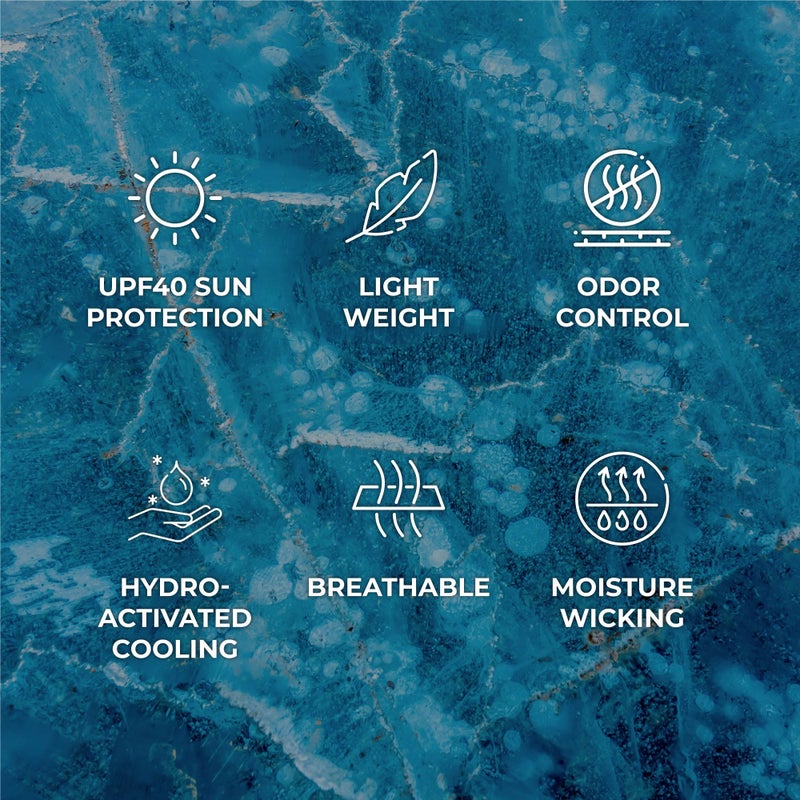 SHAKEitCOOL Original Cooling Towel â€“ Be Cool in Style - Heat Relief, Soft, Lightweight, Sun Protection, Easy Clean - Perfect for Biking, Running, Yoga, Gym, Gardening - Blue Wave - Image 4