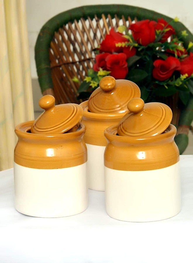 QIMACPLUS Handmade Ceramic Pickle Jar Set with Lids – Achar Barni | 1000ml Containers for Pickles, Spices, Chutneys, and Sauces Storage (Pack of 2) - Image 5