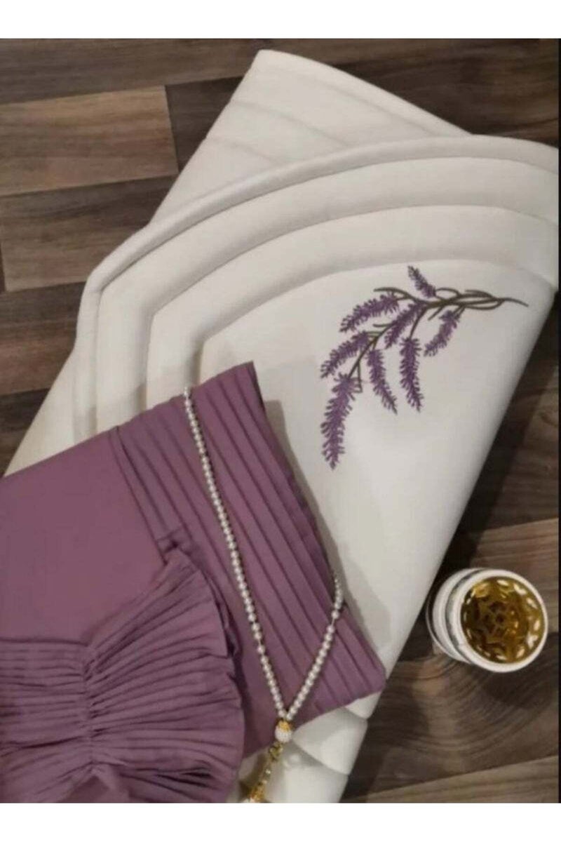 Women's prayer rug set with prayer mat - Purple