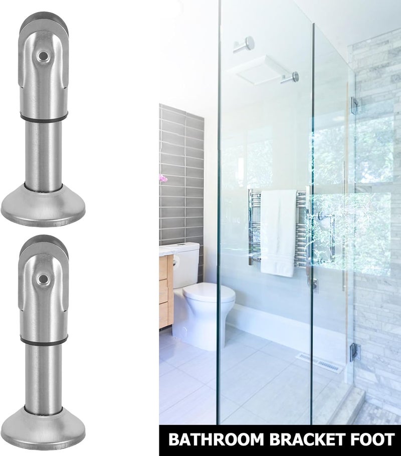 Generic 4pcs Commercial Bathroom Partition Support Feet Stainless Steel Restroom Partition Hardware Toilet Stall U Bracket Urinal Divider Leg Bracket Fittings - Image 3