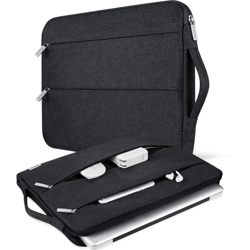 Voova Laptop Sleeve Carrying Case 13 13.6 Inch Compatible with MacBook Air 13 M1/M2/M3/M4, MacBook Pro 13/14, IPad Pro 13, Waterproof Slim Computer Cover Bag, Black - Image 1