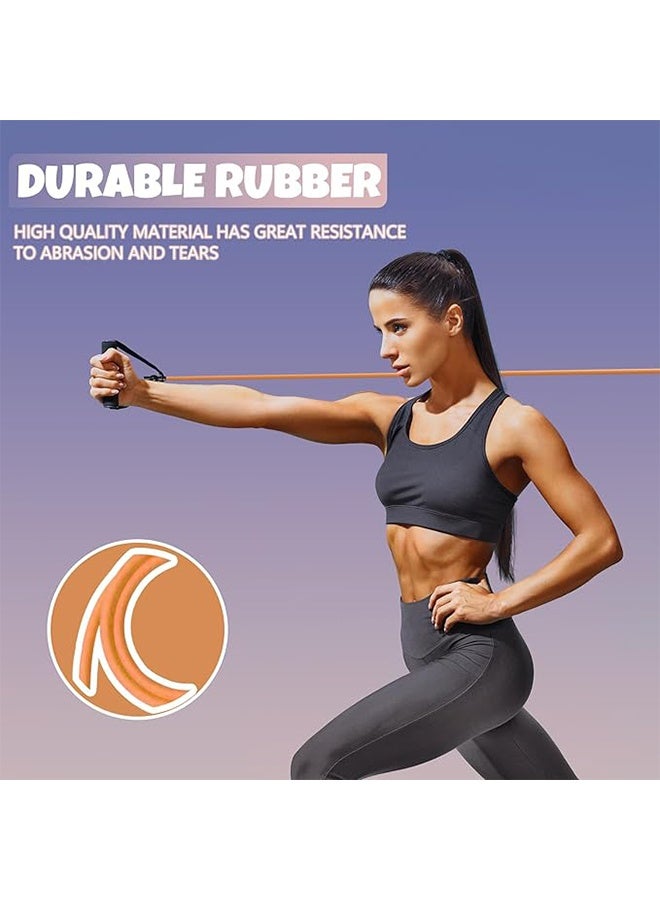 Loquat 20LB Single Resistance Exercise Band with Comfort Handle – Perfect for Physical Therapy, Strength Training, Muscle Tension, Stretching, Strength Training, Pilates, Sports  Fitness, Yoga - Image 2