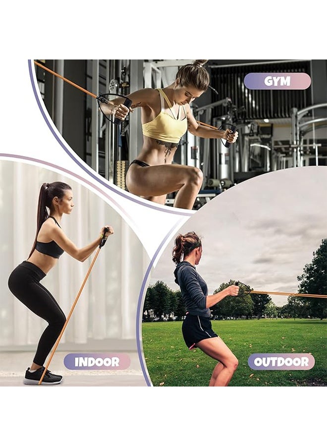 Loquat 20LB Single Resistance Exercise Band with Comfort Handle – Perfect for Physical Therapy, Strength Training, Muscle Tension, Stretching, Strength Training, Pilates, Sports  Fitness, Yoga - Image 4