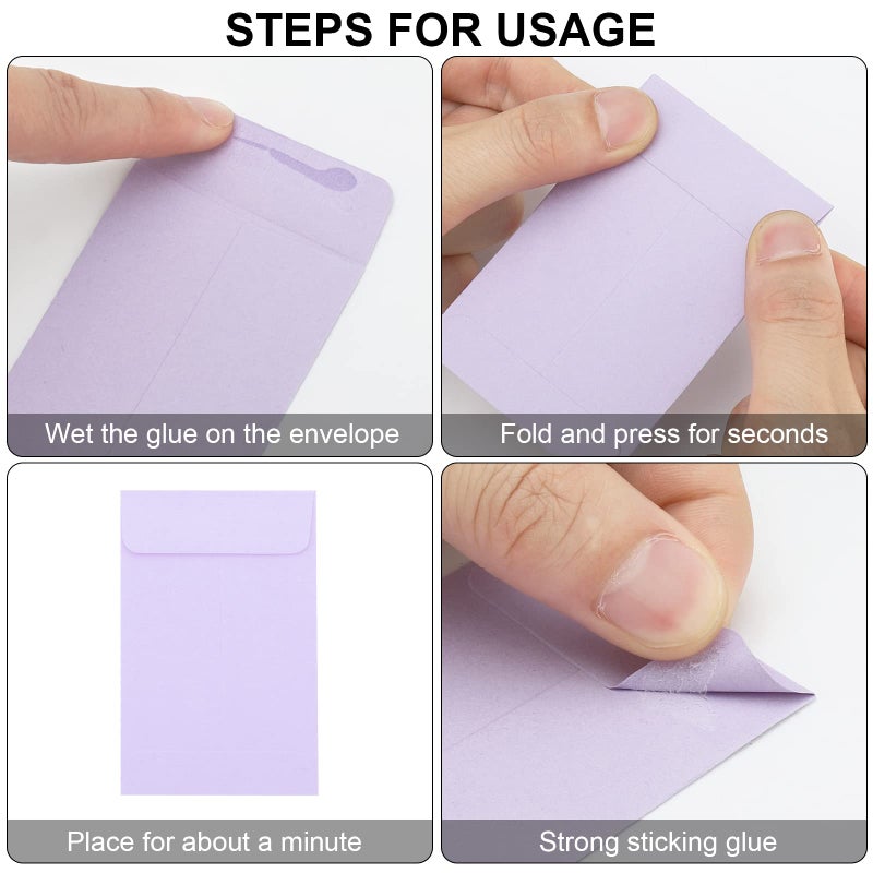 Keketer 100 Pack #1 Coin Envelopes 2.25"×3.5" 10 Assorted Colors Mini Envelopes for Spare Keys, Coins, Stamps, Small items Storage, Seed Envelopes for Make Seed Packets - Image 2
