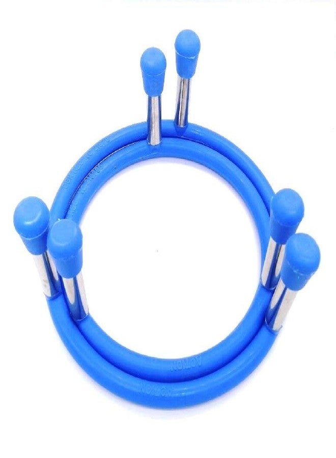Shriyam Craft Pot Stand Stainless Steel 2 Pc (Blue Colour) - Image 2
