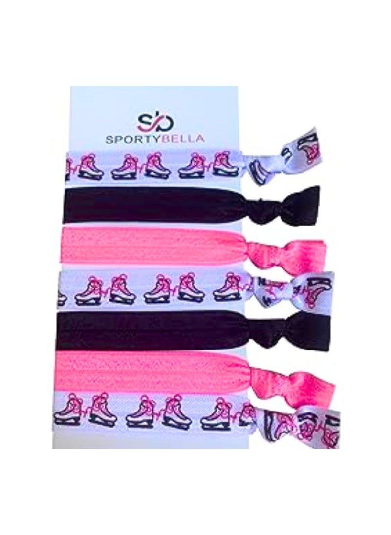 Sportybella - Figure Skating Hair Accessories  Pink NoCrease Hair Ties and Elastic Bands for Girls Ponytail Holder Ice Skating Gifts for Figure Skaters - Image 1