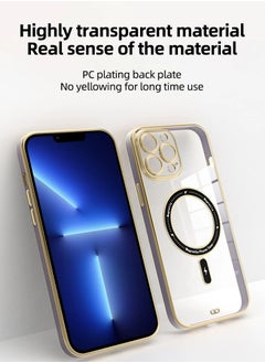 Color Fans Clear Magnetic Case for iPhone 12 Pro Max Case 6.7 inch Compatible with MagSafe Plating Soft Edge Bumper Anti-Scratch Translucent Back Cover Purple  - Image 2