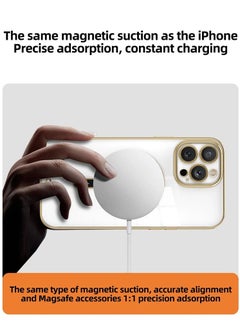 Color Fans Clear Magnetic Case for iPhone 12 Pro Max Case 6.7 inch Compatible with MagSafe Plating Soft Edge Bumper Anti-Scratch Translucent Back Cover Purple  - Image 4
