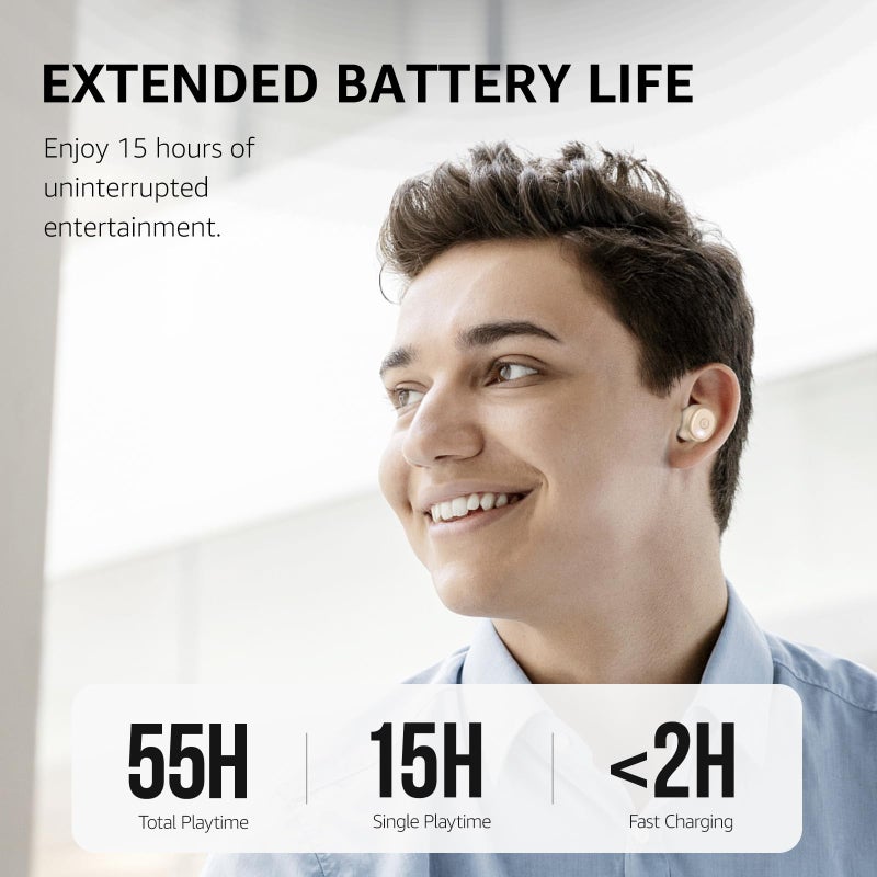 TOZO T10 (الإصدار المريح) سماعات أذن لاسلكية بلوتوث 5.3، سماعات رأس مع تخصيص EQ عبر التطبيق، تصميم مريح، 55 ساعة من وقت التشغيل، علبة شحن لاسلكية، صوت مقاوم للماء IPX8، سماعة داخل الأذن، الإصدار الجديد 2024 - Image 3