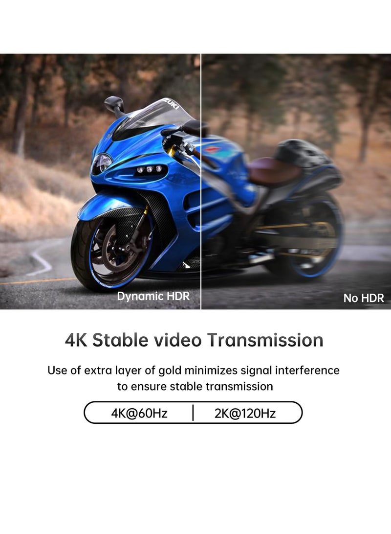 محول DP إلى HDMI بدقة 4K@60Hz - موصل DisplayPort 1.4 إلى HDMI مطلي بالذهب، يدعم 2K@144Hz، مثالي لإعداد عرض متعدد للكمبيوتر المحمول والكمبيوتر الشخصي - Image 4