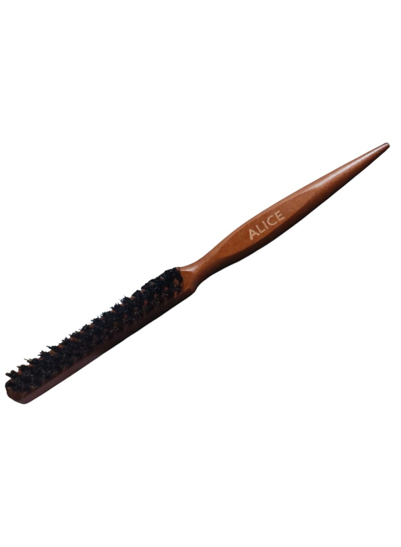Alice Barber Wood Handle Hair Brush Anti Loss Wooden Barber Hair Comb, Hair Round Roller Wood Hair Brush, Bristle Nylon Hair Comb. - Image 5