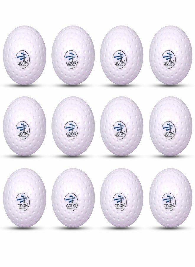 GDON Field Hockey Truf Hollow Practice Match Balls (Pack of 12 White) - Image 1