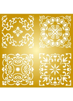 Usnyabni 3 inch (7.5cm) Asian Tiles Stencil, 6.5 x 6.5 inch (S) - Accent Mandala Chinese Oriental Japanese Stencils  - Image 5