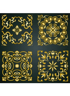 Usnyabni 3 inch (7.5cm) Asian Tiles Stencil, 6.5 x 6.5 inch (S) - Accent Mandala Chinese Oriental Japanese Stencils  - Image 1