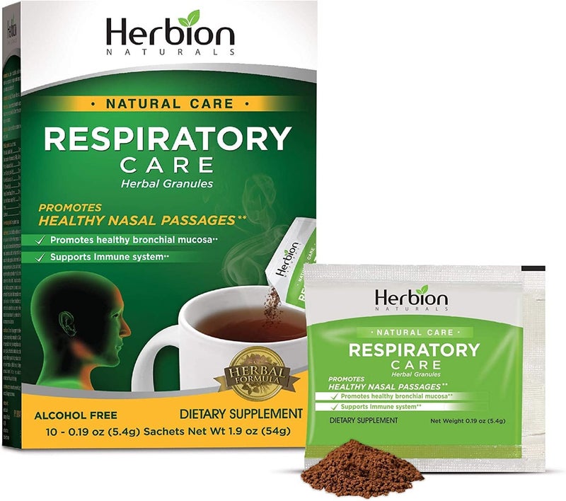 HERBION Naturals Respiratory Care Herbal Granules 10 Ct for The Whole Family Healthy Respiratory FunctionRelieves Cough 10 Count Pack of 1 Regular - Image 1