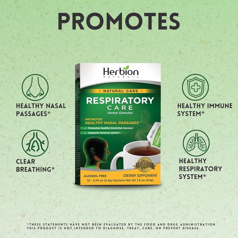 HERBION Naturals Respiratory Care Herbal Granules 10 Ct for The Whole Family Healthy Respiratory FunctionRelieves Cough 10 Count Pack of 1 Regular - Image 4