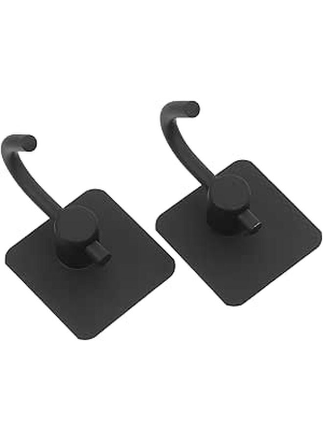 Stainless Steel Self Adhesive Wall Hooks 2 Pack Waterproof Heavy Duty Towel Coat Hangers For Bathroom Home - Image 1