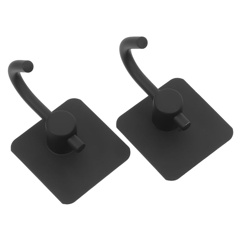 Stainless Steel Self Adhesive Wall Hooks 2 Pack Waterproof Heavy Duty Towel Coat Hangers For Bathroom Home - Image 2