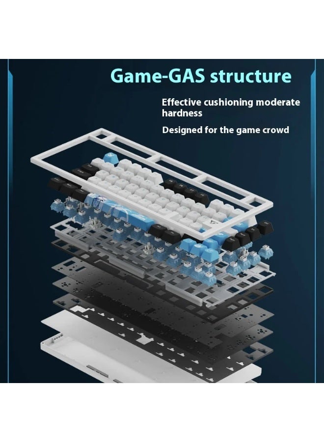 ATK ATK V75X Wireless Mechanical Keyboard with Bluetooth and Three Connection Modes USB-C / 2.4G / Bluetooth (8000mAh) Hot-swappable Full Keys and 16 Million Color RGB Backlighting 75% Customizable Keypad Structure (80 Keys) Ultra-Low 1ms Latency Black - Image 3