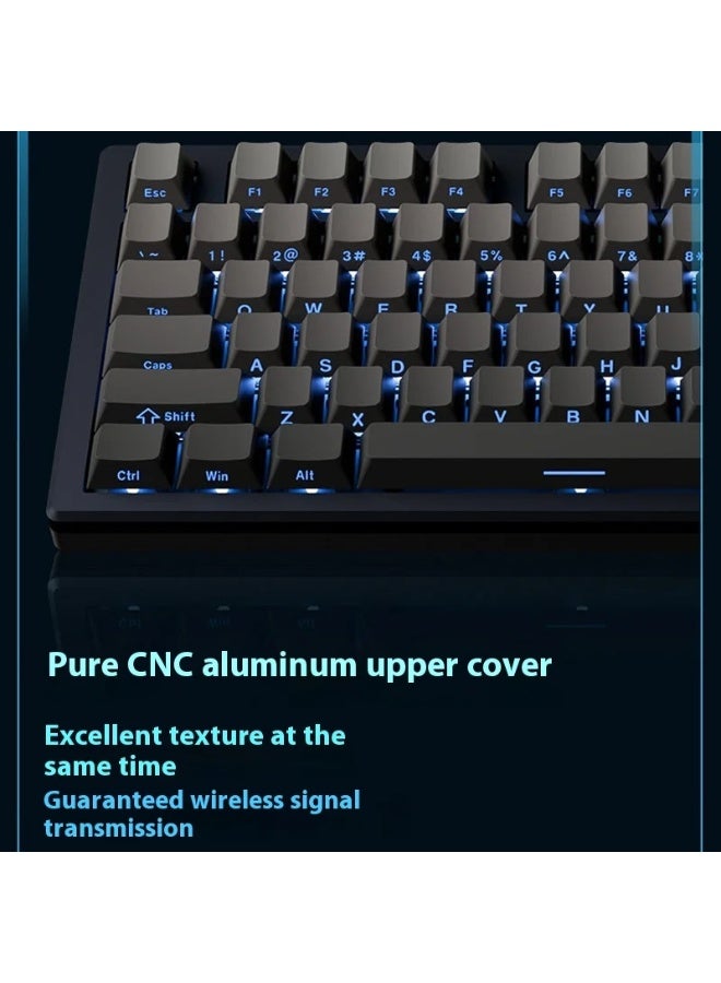 ATK ATK V75X Wireless Mechanical Keyboard with Bluetooth and Three Connection Modes USB-C / 2.4G / Bluetooth (8000mAh) Hot-swappable Full Keys and 16 Million Color RGB Backlighting 75% Customizable Keypad Structure (80 Keys) Ultra-Low 1ms Latency Black - Image 4