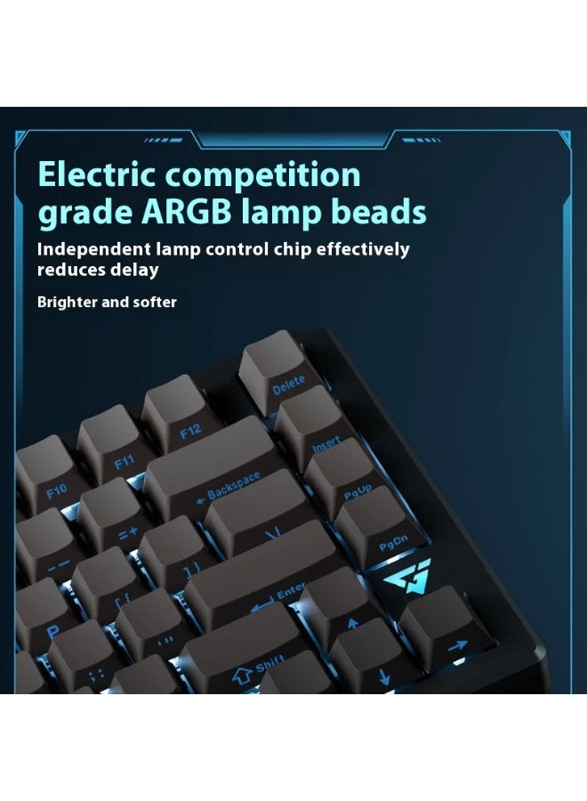ATK ATK V75X Wireless Mechanical Keyboard with Bluetooth and Three Connection Modes USB-C / 2.4G / Bluetooth (8000mAh) Hot-swappable Full Keys and 16 Million Color RGB Backlighting 75% Customizable Keypad Structure (80 Keys) Ultra-Low 1ms Latency Black - Image 5