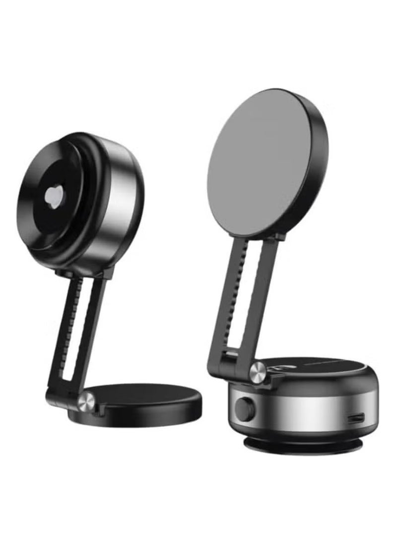 TIGER Vacuum Double-Side Use Magnetic Folding Phone Holder with Suction Cup – Angle Adjustable, Silicone Scratch-Free Design, Universal Compatibility for Car, Home, Office, and More.. - Image 1