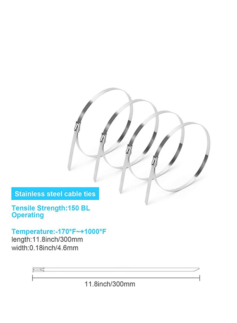 Loquat Durable Stainless Steel Cable Ties, Heavy Duty Self-locking Metal Zip Ties - Image 4