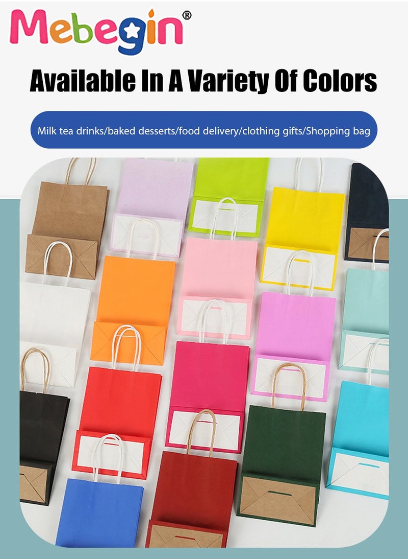 MEBEGIN 32 Pcs Kraft Gift Bags with Handles, 8 Pure Colors Paper Bags, 4PCS of Each Color, 15*8*21cm Shopping Gift Bags, Easy to Carry, Suitable for Gifts, Party Favours, Groceries, Small Business Merchandise and Jewelry  - Image 4