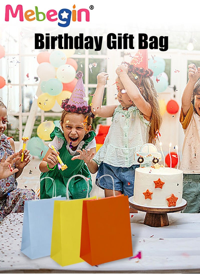 MEBEGIN 32 Pcs Kraft Gift Bags with Handles, 8 Pure Colors Paper Bags, 4PCS of Each Color, 15*8*21cm Shopping Gift Bags, Easy to Carry, Suitable for Gifts, Party Favours, Groceries, Small Business Merchandise and Jewelry  - Image 3