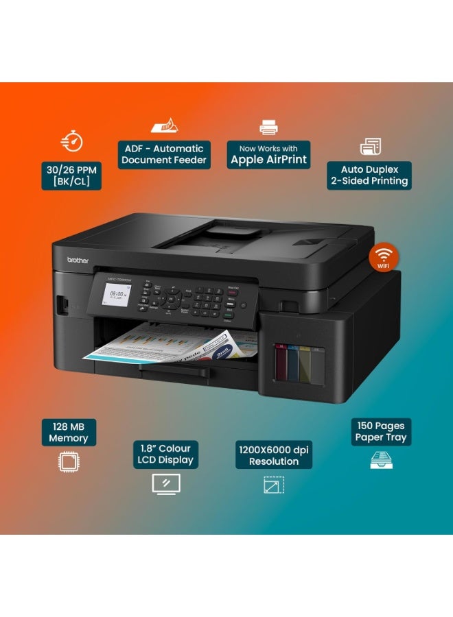 بروذر طابعة متعددة الوظائف MFC-T930DW اللاسلكية الملونة | خزان حبر قابل لإعادة التعبئة | طباعة تلقائية على الوجهين | 20 ورقة ADF | مسح، نسخ، فاكس - Image 4