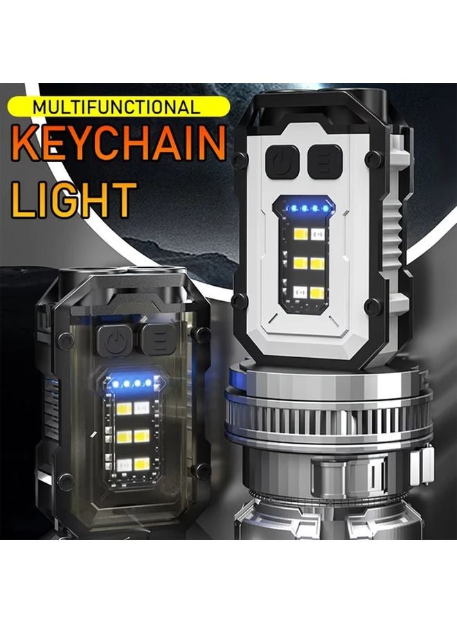 Black LED Flashlight USB Rechargeable with Side Lights Multiple Modes for Camping Sports Emergency - Image 3