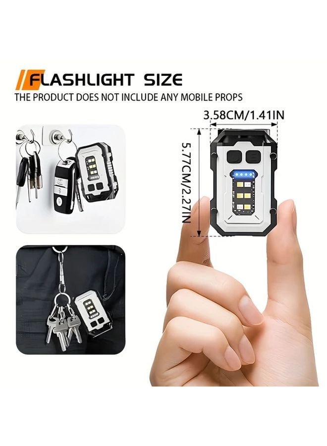 Black LED Flashlight USB Rechargeable with Side Lights Multiple Modes for Camping Sports Emergency - Image 4