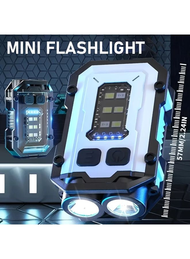 Black LED Flashlight USB Rechargeable with Side Lights Multiple Modes for Camping Sports Emergency - Image 2